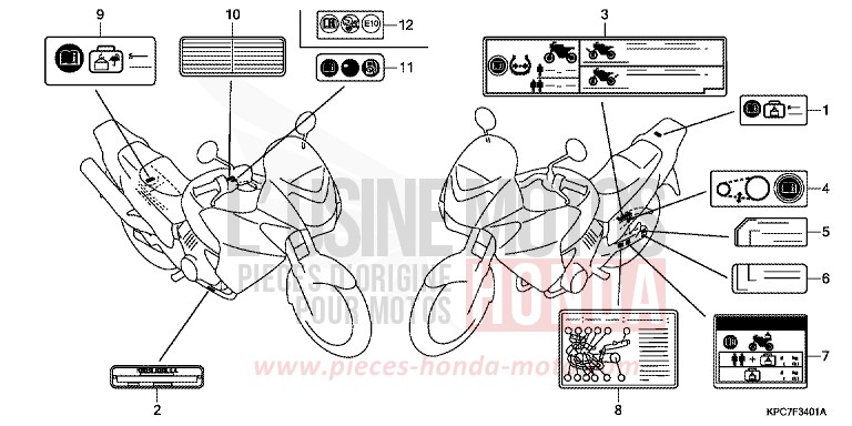 CAUTION LABEL (XL125VA/B) for Varadero 125 PEARL CONCOURS BLACK (NHA65) from 2011
